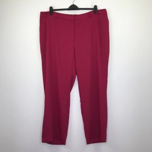 Estelle Women's 3X Pants Red Granada Wide Leg Flat Front Ankle Elastic Back BV29